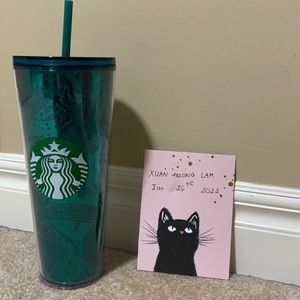Starbucks Fall 2021 - Foral Green Glitter - Venti Size